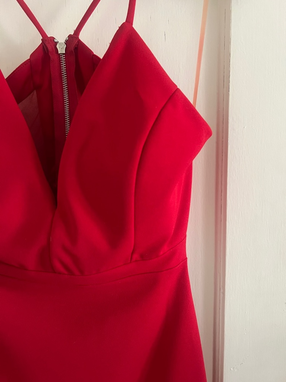 Red Spaghetti-Strap Mini Dress - Picture 3 of 5